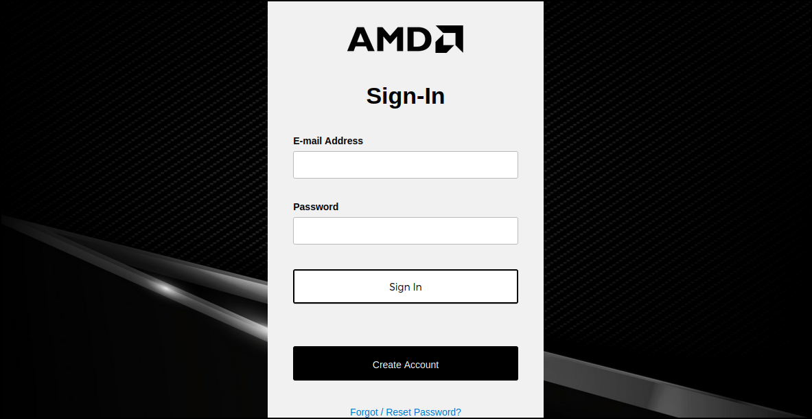 Xilinx Login screen